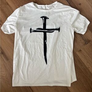 White Graphic Cross Nail Short-Sleeve Men's T-Shirt